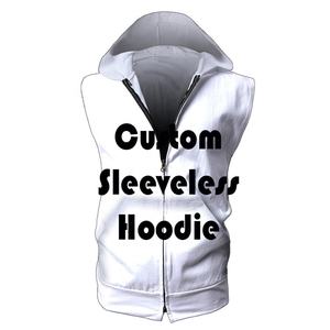 High Quality 100% Cotton Fleece <b>Sleeveless</b> Pullover <b>Hoodie</b> Men Unisex Custom Logo Digital Printing OEM Winter - Product Image 2