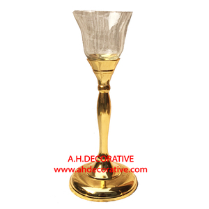 Portavelas votivo y T de vidrio chapado en oro de lujo de alta calidad para decoraciones de bodas y Navidad - Product Image 4