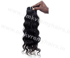 Extensions de cheveux humains Remy indiens vierges naturels Machine bouclée Double trame 100-110g Bundle Cheveux bruts des vendeurs - Product Image 1