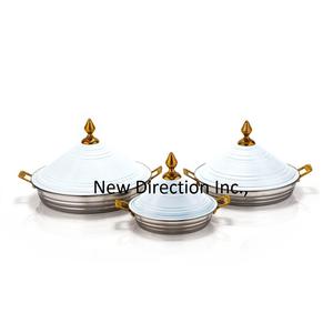 ชุดหม้อไฟติดผนังสองชั้นตกแต่งทำด้วยมือหม้อไฟทำจากสเตนเลสสตีล3ชิ้นคุณภาพสูง - Product Image 1