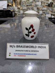 Urna Funeraria de Aluminio Pintada a Mano con Forma de Lágrima y Corazón, Suministros Funerarios, Tamaño Mediano para Adultos, Estilo Americano, BRASSWORLD INDIA - Product Image 3