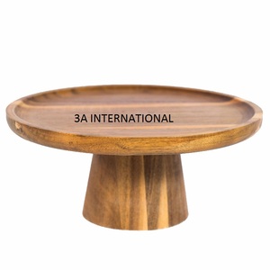 Top Trending Restaurant and Hotel Usage Cake Server Tool Tabletop Decorative Cup Cake Server Stand Natural Wooden Cake Stand - Product Image 1