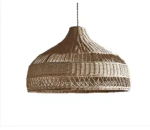 Creatieve Warme Milieuvriendelijke Vintage Decoratie Bamboe Lampenkap Retro Kroonluchter Emaille Lamp Hoogbouw 99GD