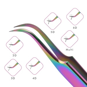 Multi Color Wide Curved Tip Tweezer for Eyelash Extensions Private Label, New Arrival Eyelash Extension Curved Tip Tweezer - Product Image 4