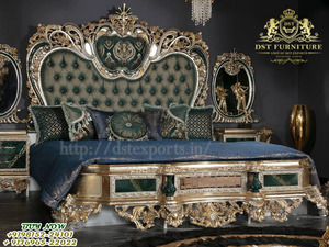 Juego de muebles de dormitorio de madera de teca tallada a mano de Diseño Europeo precioso estilo Royal Villa para dormitorio principal decoraciones de boda - Product Image 4