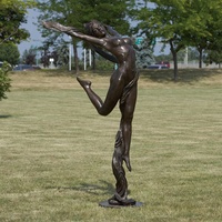 Statue de danseuse de ballet en bronze coulé grandeur nature pour décoration de jardin