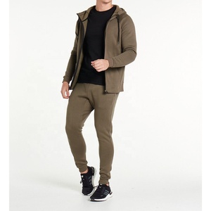 Chándales deportivos de alta calidad para hombre, ropa deportiva de Color sólido, con capucha y cremallera, venta al por mayor - Product Image 1