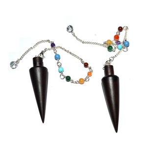 Pendules de chakra en bois de rose de guérison pour la méditation et l'énergie positive Gemstone Reiki Healing long Cone Pendulum Dowsing Pendulum - Product Image 1
