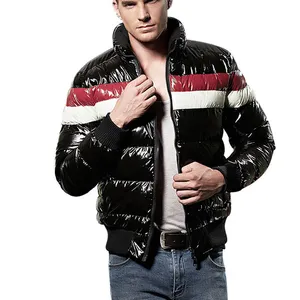 2023 Logotipo Personalizado Inverno Novo Puffy Homens Pão Terno Oversize Bolha Casaco Varsity Puffer Down Jacket Com zíper