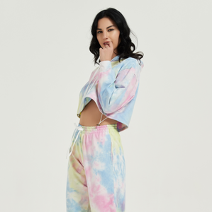 Custom Solid Color <b>Long</b> <b>Sleeve</b> Crop <b>Top</b> Hoodie Crop <b>Top</b> Women's Hoodie Crop <b>Top</b> - Product Image 4