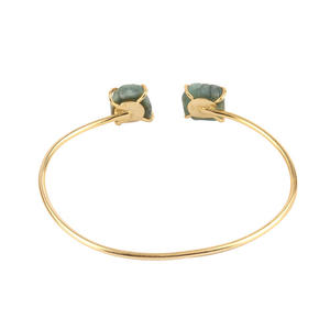 Pulsera ajustable unisex, diseño de moda natural, Esmeralda rugosa, enchapado en oro de 24k, gran oferta, hecha a mano - Product Image 4
