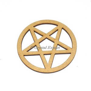 100% Velvet Jewelry Bag Customiz Wooden Pentagram <b>Coaster</b> - Product Image 1