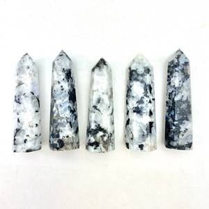 Pierre de lune arc-en-ciel en forme de billes, récepteur crayon poli, tour de POINT lumineux bleu, pierre, nouveau, - Product Image 1