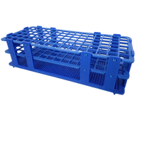 Gradilla para Tubos de Ensayo de Plástico Azul de 24 Orificios y 25 mm