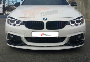 B.M.W Bộ Chia Trước Hiệu Suất 4 Series F32 F33 F36 2014 - 2020 M Có Nắp Hai Bên Môi Trước Son Bóng Nhựa Bề Mặt Màu Đen - Product Image 2