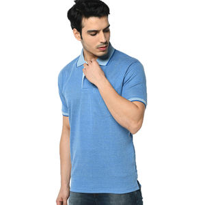 OME Quick Dry T-shirt polo à manches courtes en polyester, motif solide anti-rides, vêtements de golf pour hommes - Product Image 3