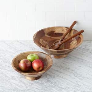 Saladier classique en bois naturel lavable au lave-vaisselle différentes tailles pour la maison hôtel et restaurant utilisation pour le stockage de la cuillère - Product Image 6