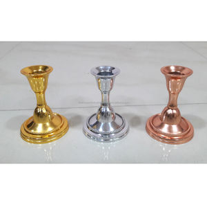 Good Looking Metal Taper <b>Candle</b> Holder Combination of White & Gold for Candlelight <b>Dinner</b> Home & Wedding Decor - Product Image 3