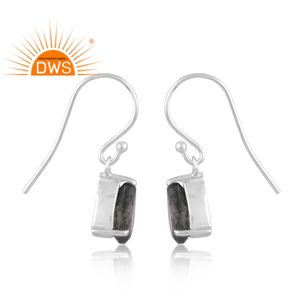 925 Plata de ley fina ágata de musgo Natural piedra preciosa diseño en forma de pera pendiente colgante fabricante de joyería - Product Image 3