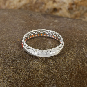 สายคาดแต่งงานเงินสเตอร์ลิง925เรียบง่ายมีสไตล์ไม่เหมือนใครครึ่งนิรันดร์พลอยคาร์เนเลียนแท้เครื่องประดับชั้นดีสำหรับปาร์ตี้ - Product Image 4