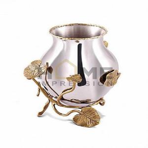 Latest design vase à fleurs en métal de couleur or mat vase à fleurs en aluminium nouvel artisanat d'art vase à fleurs fait main fournisseur en gros - Product Image 5