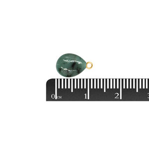 Colgante de Plata de Ley con Forma de Pera Esmeralda de 10 a 12 mm con Argolla Chapada en Oro - Product Image 4