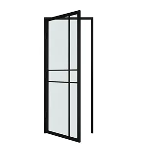 2022 Cheap French Style Glass Barn Doors and Steel Framed Swing Glass Door with Lock