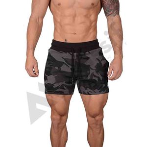 2021 nuevos pantalones cortos personalizados para hombres, entrenamiento de gimnasio, Fitness, sudor, patrón sólido, cintura elástica, 100% algodón - Product Image 1