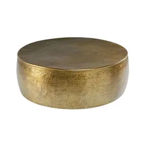 Table basse de luxe en Aluminium finition laiton doré, meuble décoratif, Table basse en métal, vente en gros, portable, nouveau Design