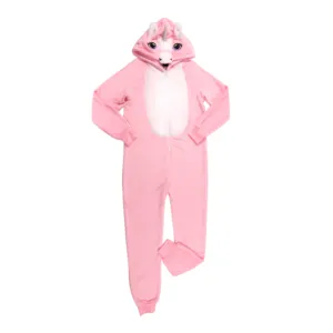 Piyama Satu Potong untuk Anak Perempuan, Produk Baru 2020 Bahan Flanel Tahan Api Merah Muda Unicorn Bahan Keluarga Yang Cocok, Piyama Onesie