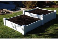 Cama de jardín elevada de plástico PVC y vinilo blanco con rejilla interna, macetero de flores de vinilo, venta al por mayor, nuevo estilo