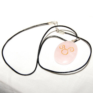 Get Online Rose Quartz Starsign Symbol Pendants : Rose Quartz Starsign Symbol Pendants for Sale - Product Image 1