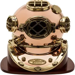 Copper Diver Helmet Mark V With Wooden Base Karl Heinke - Anchor Engineering by Medieval Edge at an affordable wholesale price