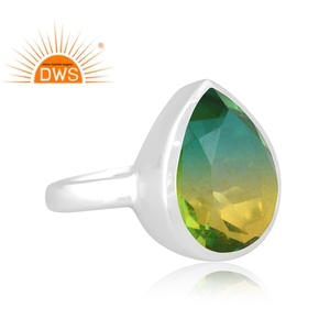 Hecho a mano fina plata esterlina Natural Bio cromo diópsido cuarzo piedra preciosa anillo apilable joyería fabricante - Product Image 3