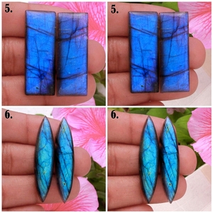 Pendentif sculpté au visage en labradorite naturelle, avec visage sculpté, lot de 36 paires de pierres allongées, cabochon, boucles d'oreille, quartz, pierres précieuses amples - Product Image 3