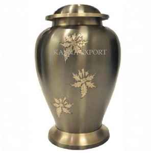 Urna de Metal de Latón de Primera Calidad con Grabado de Flores Multicolores, para Venta al por Mayor a un Precio Accesible, Artículos Funerarios - Product Image 3