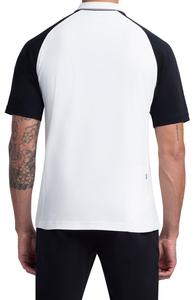 New Style Men's Summer Sports Golf Shirts Color Block Raglan Quarter Zip for Polo Shirts Fashionable Anti-Wrinkle Apparel - Product Image 5