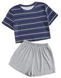 Ensemble de survêtement côtelé pour femmes, t-shirt manches courtes, Short de jogging, collection du Bangladesh, été - Product Image 3