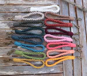 Macrame Keychain - Macrame Wristlet - <b>Stocking</b> Stuffer - Braided Key Fob - Lobster Claw Keychain - Gift for Mom - Boho Keychain - Product Image 1