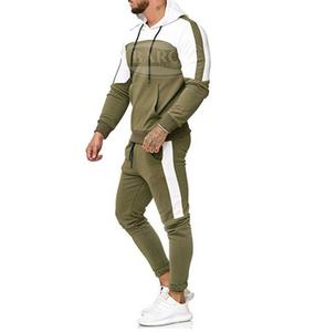 Survêtement d'automne personnalisé de grande taille à capuche pour hommes avec tissu en molleton de coton fermeture à glissière complète et doublure latérale - Product Image 5
