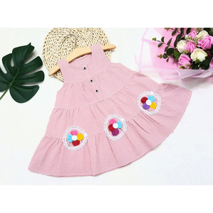 De algodón de las muchachas del bebé fresco impreso Floral sin mangas vestido de verano vestido de ropa 2-9 - Product Image 2