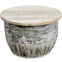 Table basse de style industriel antique, finition naturelle/noire mate, polyvalente, en métal, pour l'extérieur, villa, maison, meubles en fer forgé, salon