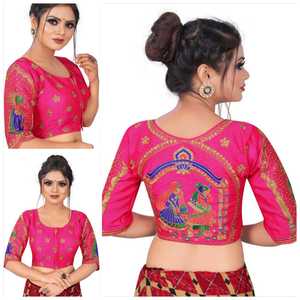 Saree katan indien dernier créateur vêtements de fête mariage dames femmes portent georgette soie broderie travail sari avec chemisier ethnique - Product Image 3