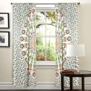 Cortinas de Mandala encantadoras para pedidos a granel, cortinas de tratamiento de ventana de Mandalas intrincadas, cortinas de Mandala mística, envío rápido