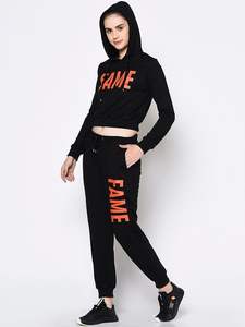 Ropa de mujer de 2 piezas con logotipo personalizado, conjunto de sudadera y pantalón de chándal para mujer, conjunto de chándal liso cálido para invierno y otoño, ropa de entrenamiento, conjunto de chándal - Product Image 3