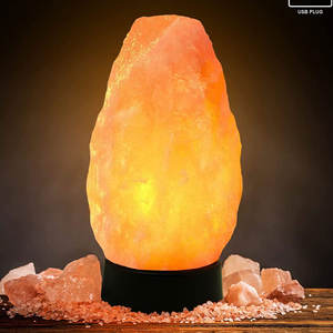 Lampe led salière himayen en fer sculpté à la main, cristal naturel en pierre de sel, luminaire décoratif d'intérieur - Product Image 2