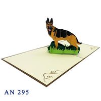Chien de berger allemand 3D Pop Card Artisanat en papier Vietnam Design personnalisé Cadeaux d'animaux faits à la main Top Trending Best Seller