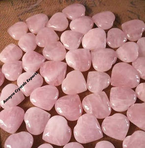 Cœur de pierres précieuses pour la guérison, cristal Amayra, jolis, bouffants, en Quartz Rose, importé - Product Image 3