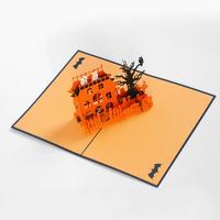 Cartes de vœux Pop-up 3D personnalisées pour Halloween Impression offset pour les mariages Cadeaux d'affaires pour les clients et les employés Vente en gros