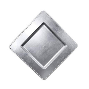 Assiette de Présentation Carrée en Métal de Qualité Supérieure, Nickelée, Faite à la Main, pour Décoration de Table et Service - Product Image 1
